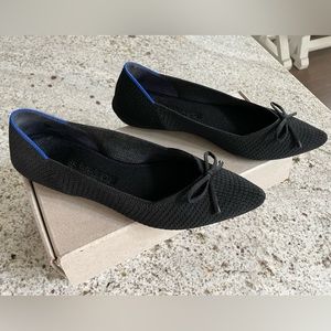 Rothy’s black flats w/bow, size 7
